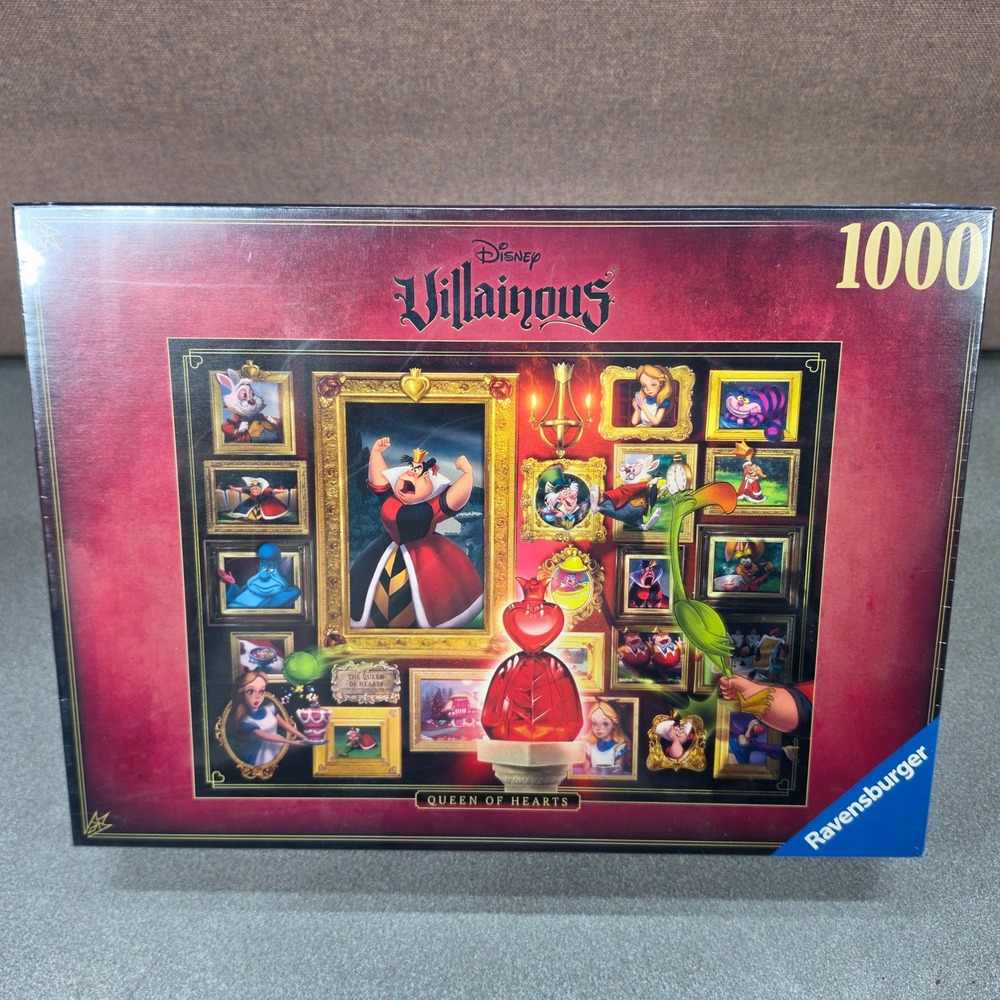 Disney Villainous Queen of Hearts 1000pc Puzzle Alice Wonderland NEW